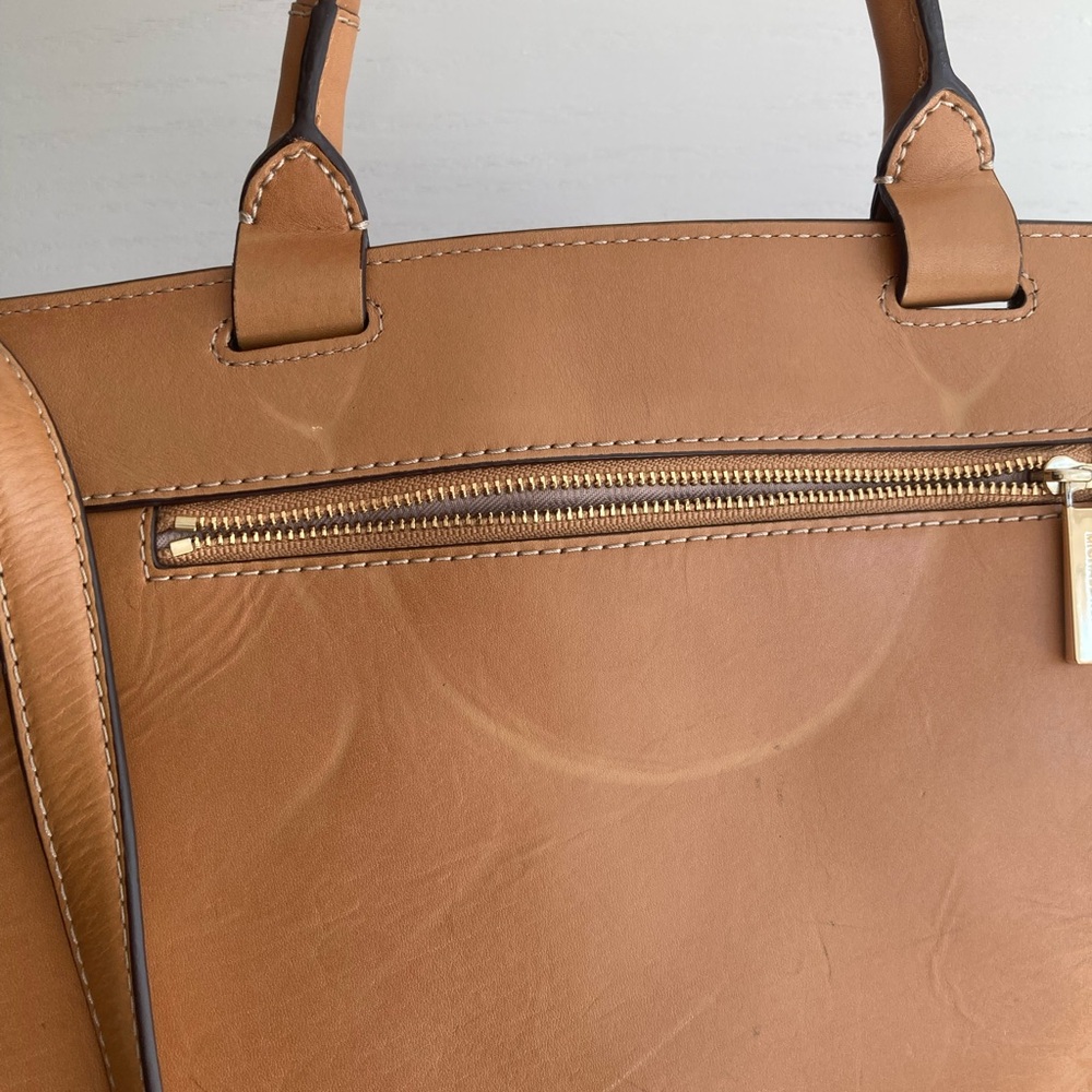 Michael Kors Romy large brown suede and leather messenger saddle crossbody bag - Picture 7 of 8